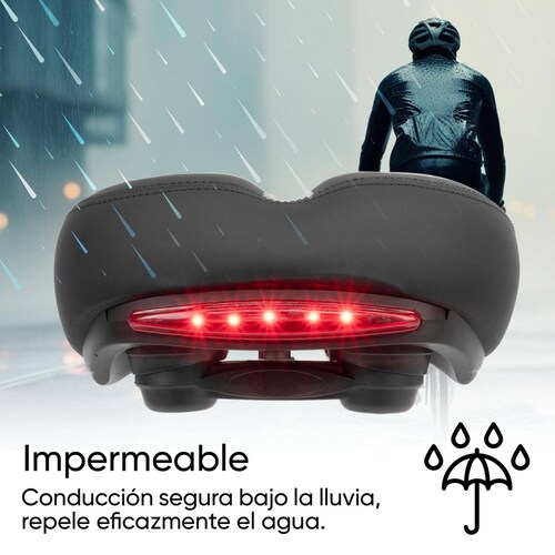 Asiento para bicicleta antiprostatico gel y lampara portatil 