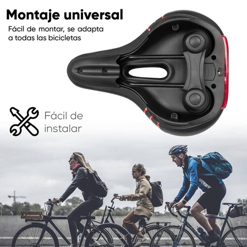 Asiento para bicicleta antiprostatico gel y lampara portatil 