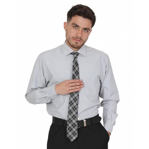 Camisa Hombre Vestir Gris Long Beach Polo Club 75103301 .