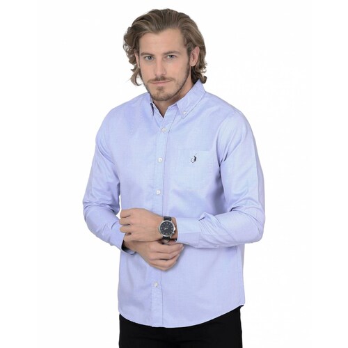 Camisa Hombre Casual Azul Long Beach Polo Club 75100156 .