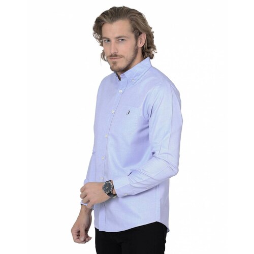 Camisa Hombre Casual Azul Long Beach Polo Club 75100156 .