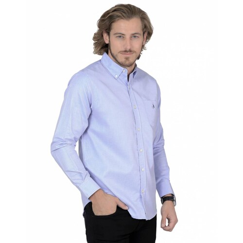 Camisa Hombre Casual Azul Long Beach Polo Club 75100156 .