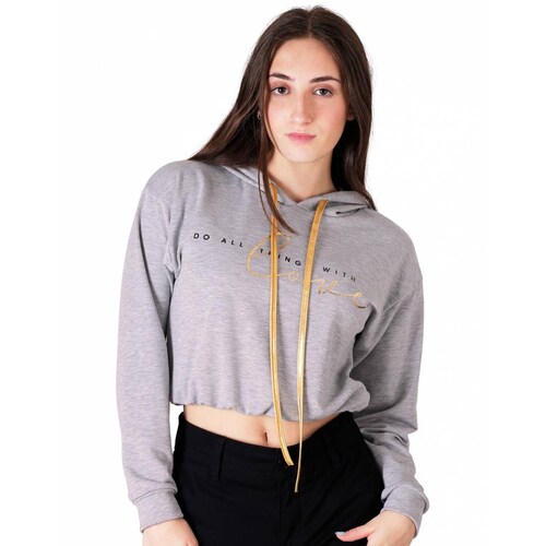 Sudadera Mujer Moda Con Capucha Gris Stfashion 69703869 .