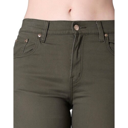 Pantalón Mujer Casual Recto Verde Oggi 59102051 Olivo 7