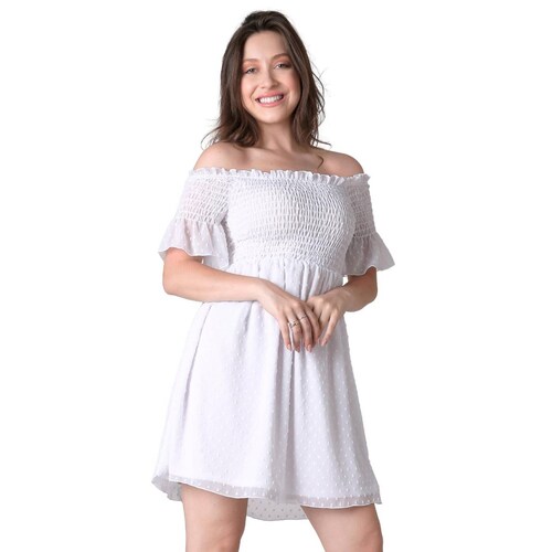Vestido Mujer Casual Blanco Stfashion 64104775 .
