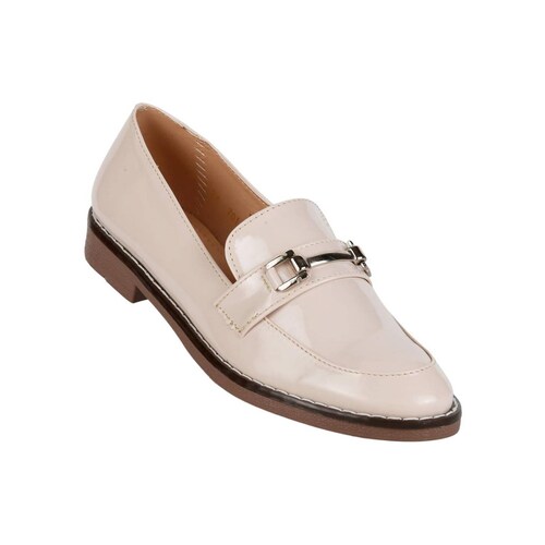Zapato Mujer Mocasín Vestir Piso Beige Stfashion 06203901 