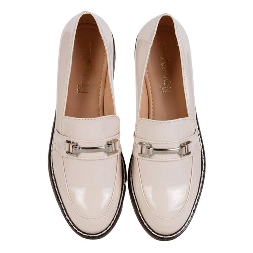 Zapato Mujer Mocasín Vestir Piso Beige Stfashion 06203901 