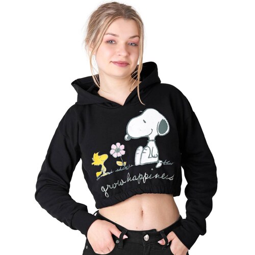 Sudadera Mujer Moda Con Capucha Negro Peanuts 58204869 .