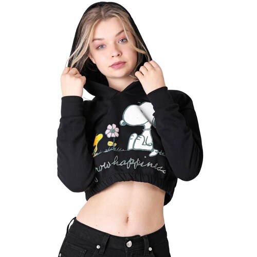 Sudadera Mujer Moda Con Capucha Negro Peanuts 58204869 .