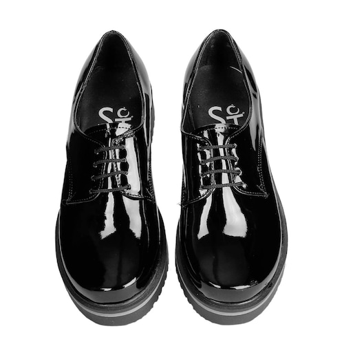 Zapato Mujer Oxford Casual Tacón Negro Stfashion 00303209 .