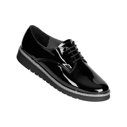 Zapato Mujer Oxford Casual Piso Negro Stfashion 00302907 .