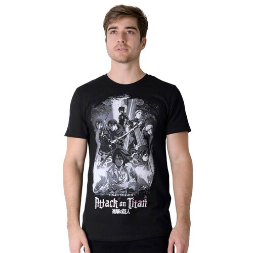 Playera Hombre Moda Camiseta Negro Attack On Titan 56505024 