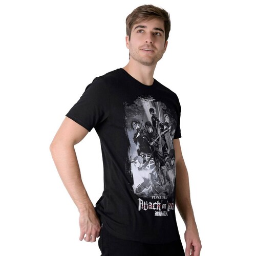 Playera Hombre Moda Camiseta Negro Attack On Titan 56505024 