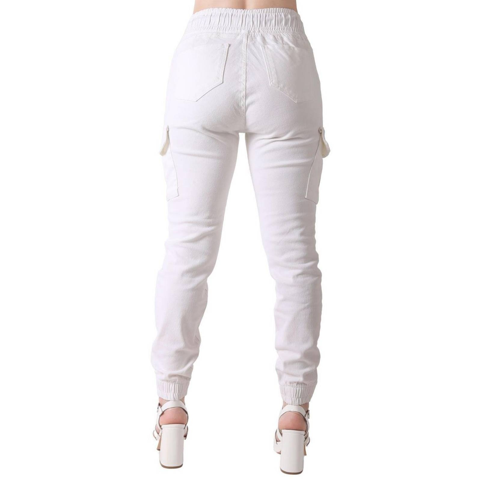 Pantalon jogger blanco fashion mujer