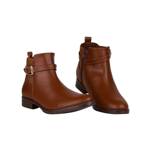 Botin Mujer Casual Piso Café Stfashion 24104102 .