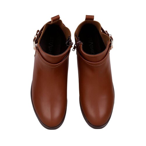Botin Mujer Casual Piso Café Stfashion 24104102 .