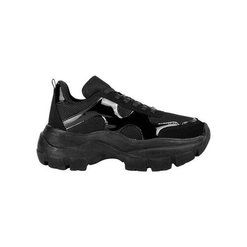 Tenis Mujer Casual Plataforma Negro Stfashion 16904106 .