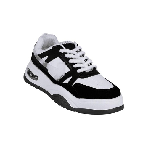 Tenis Mujer Casual Blanco Negro Via Urbana 06804102 