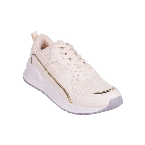 Tenis Mujer Casual Cuña Crema Lady One 08604104 