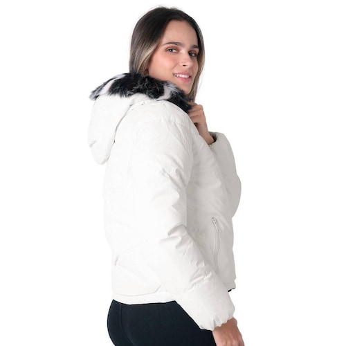 Chamarra Mujer Con Capucha Blanca Roosevelt 50105233 