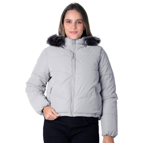 Chamarra Mujer Con Capucha Gris Roosevelt 50105230 