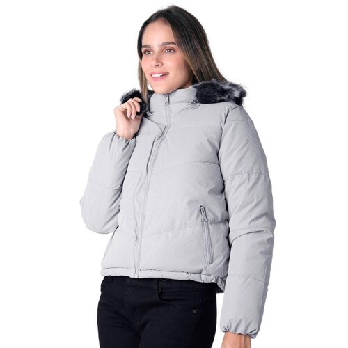 Chamarra Mujer Con Capucha Gris Roosevelt 50105230 
