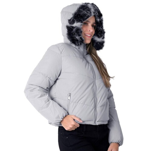 Chamarra Mujer Con Capucha Gris Roosevelt 50105230 