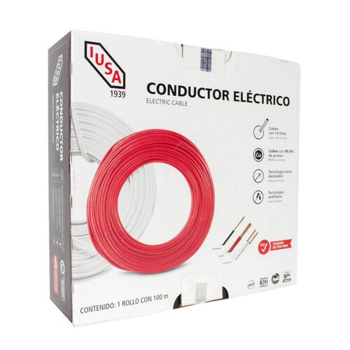 Cable THW-LS/THHW-LS CE RoHS 8 AWG en caja color rojo 