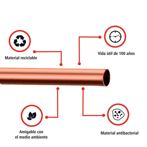 Tubo de Cobre Tipo L Tramo de 3.05 m 3/4 