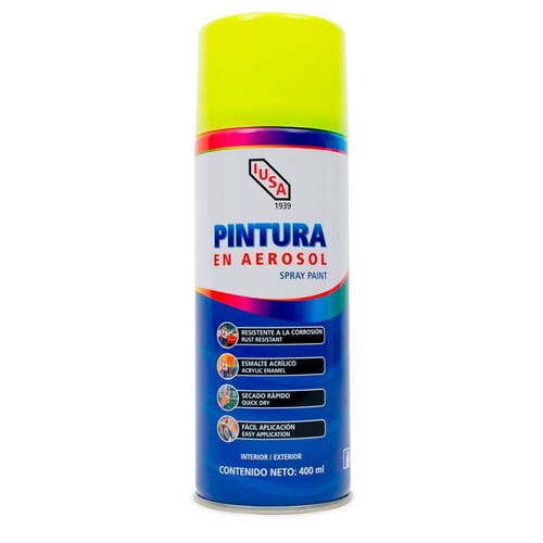Pintura color amarillo fluorescente en aerosol 
