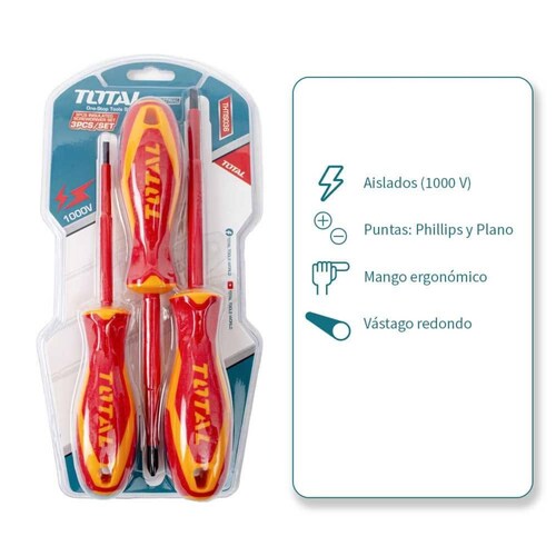 Juego de 3 desarmadores dieléctricos 