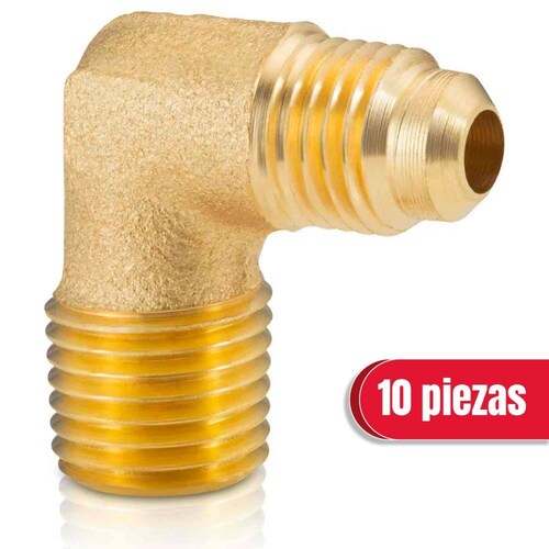 Codo terminal 90 3/8 x 3/8 10 piezas 