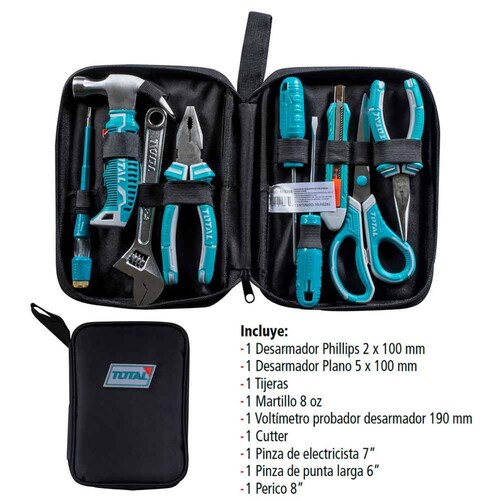 Estuche de Tela, Total, con 9 Herramientas 