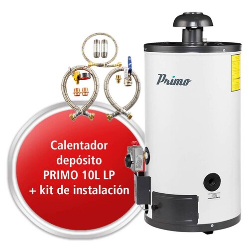 Kit Calentador de Depósito Primo Gas Natural + Kit de Instalación 