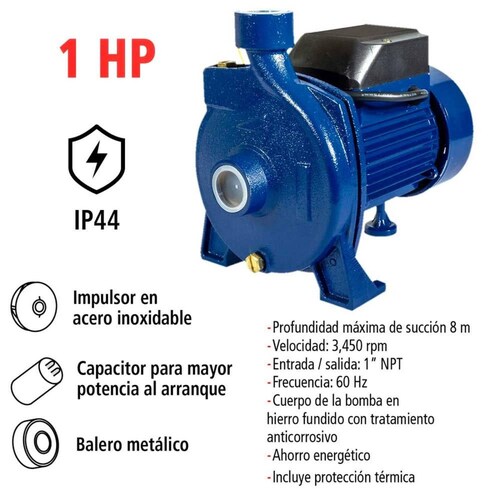 Bomba Centrífuga Residencial, IUSA, Primo 1 HP, 95L/min 