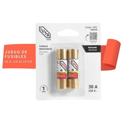 Cartucho Para Fusible Iusa, 30 A Blister, 2 Piezas 