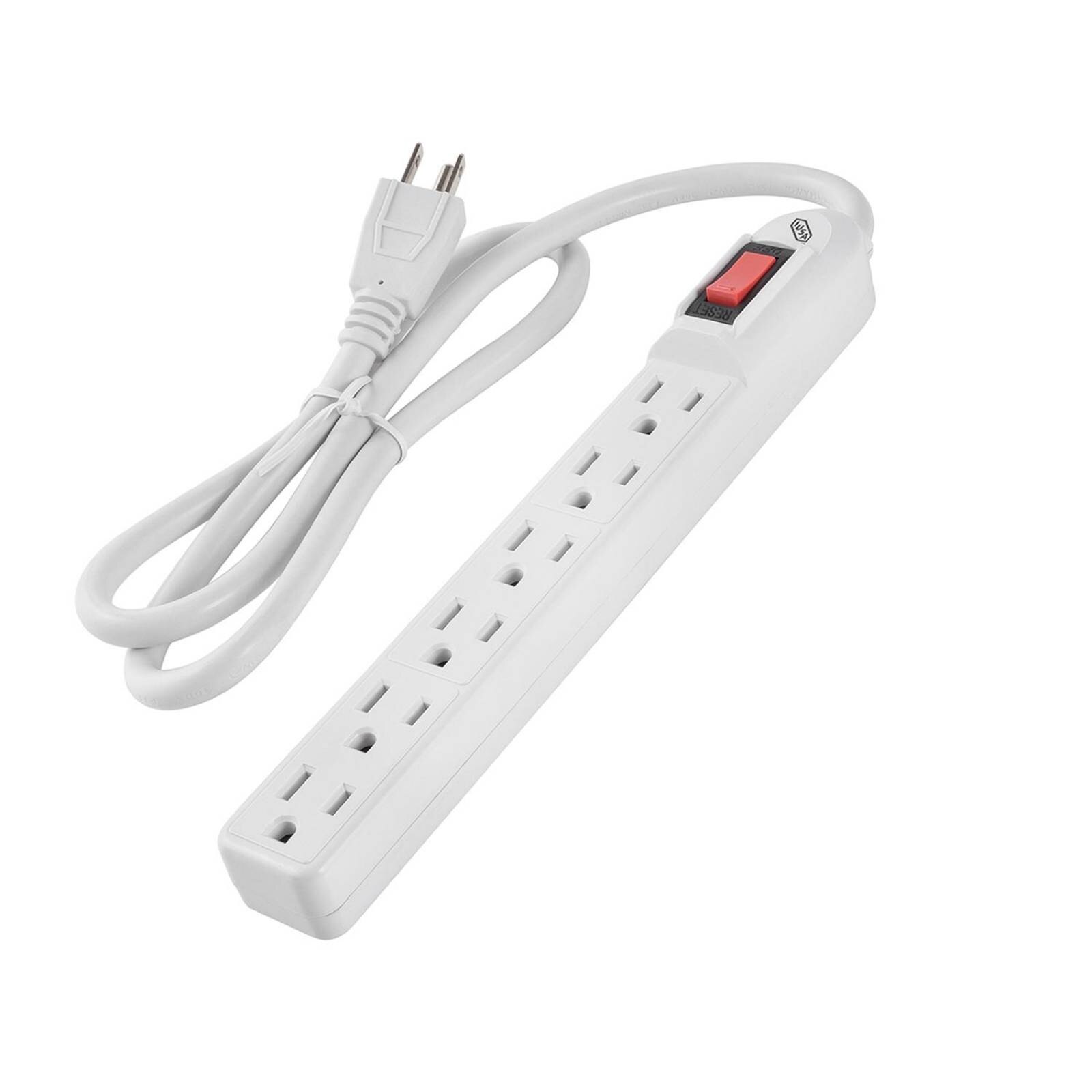 Multicontacto con 6 entradas cable 91cm