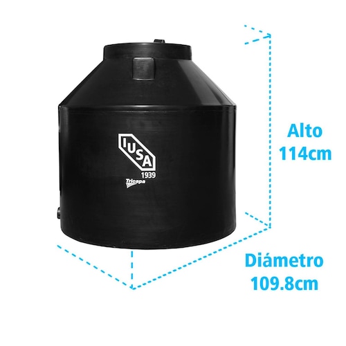 Tinaco Tricapa IUSA, 750 L., Negro + Accesorios Alta Presión 