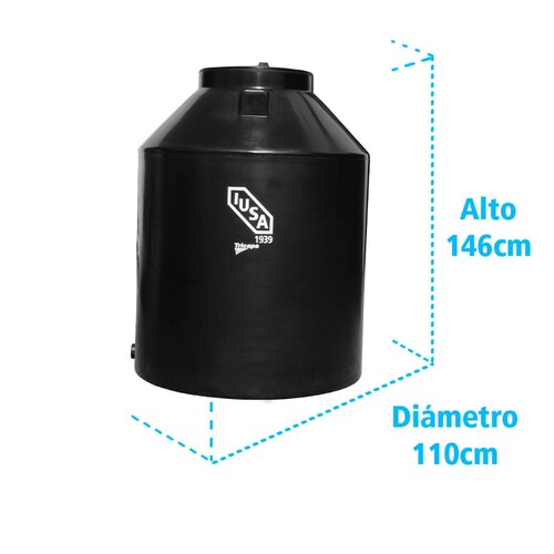 Tinaco Tricapa IUSA, 1100 L, Negro + Accesorios Baja Presión 