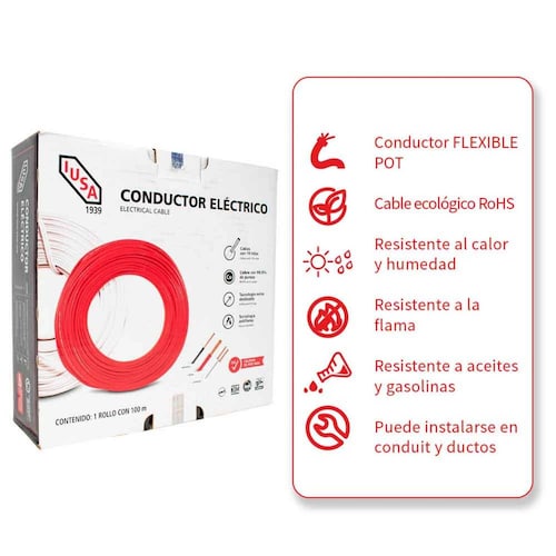Cordón flexible tipo POT (SPT) 12 AWG color café 