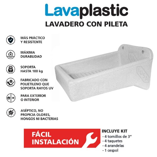 Lavadero de Plástico Lavaplastic sin Pileta, IUSA 