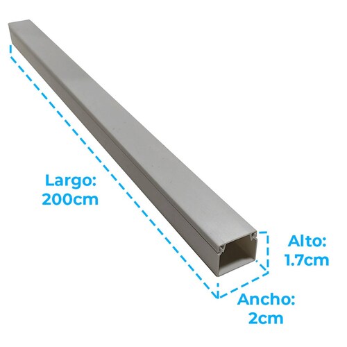 Canaleta Plástica, IUSA, PVC, 2 m, 17x20mm C/A, 10pzas 