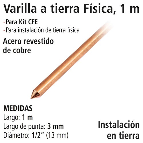 Varillas a Tierra Física, IUSA, 1 m 