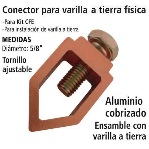 Conector IUSA para Varilla a Tierra Física, IUSA 