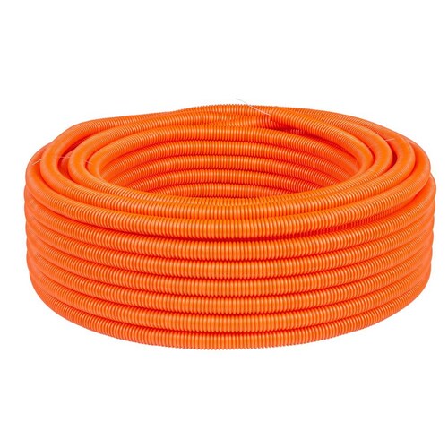 Poliducto corrugado con guía de nylon 1/2", rollo 100 m 