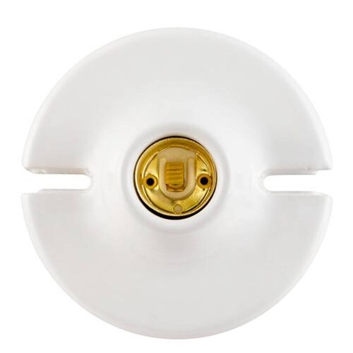 Portalámpara de porcelana 102 mm, casquillo latón 
