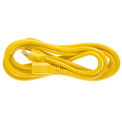 Extensión eléctrica uso rudo aterrizada color amarillo, 30 m