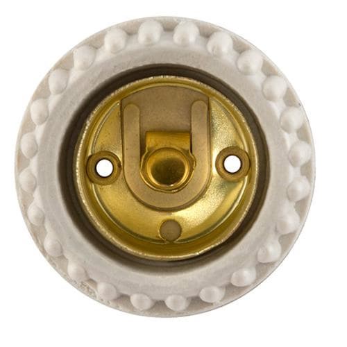 Portalámpara de porcelana para anuncio con casquillo de latón 