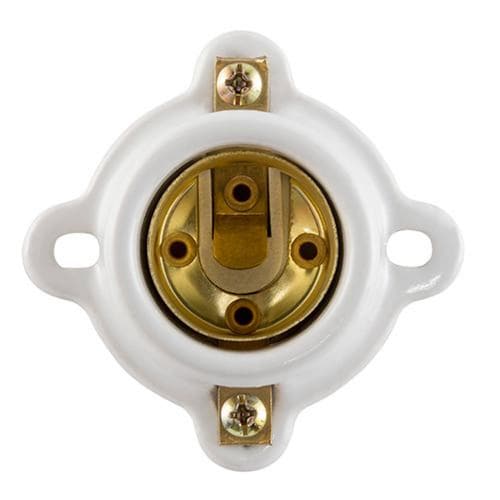 Portalámpara De Porcelana Cuadrado, Casquillo Latón Socket 