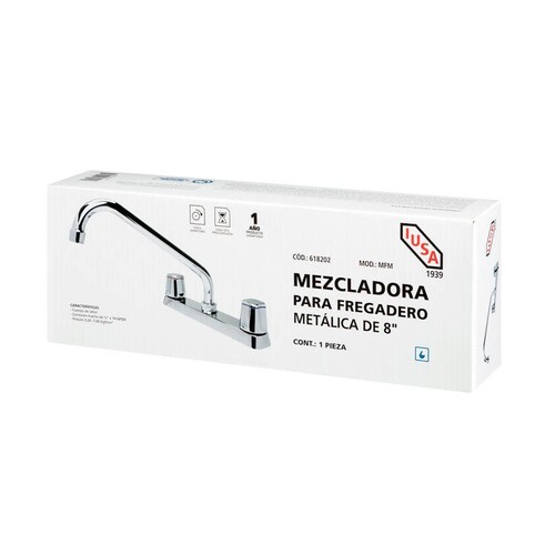 No prender - Llave mezcladora para fregadero 8´ metal 